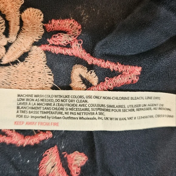 Free People Embroidered Aida Mini Slip Dress V Neck Sleeveless A Line S Navy NWT - Picture 10 of 15